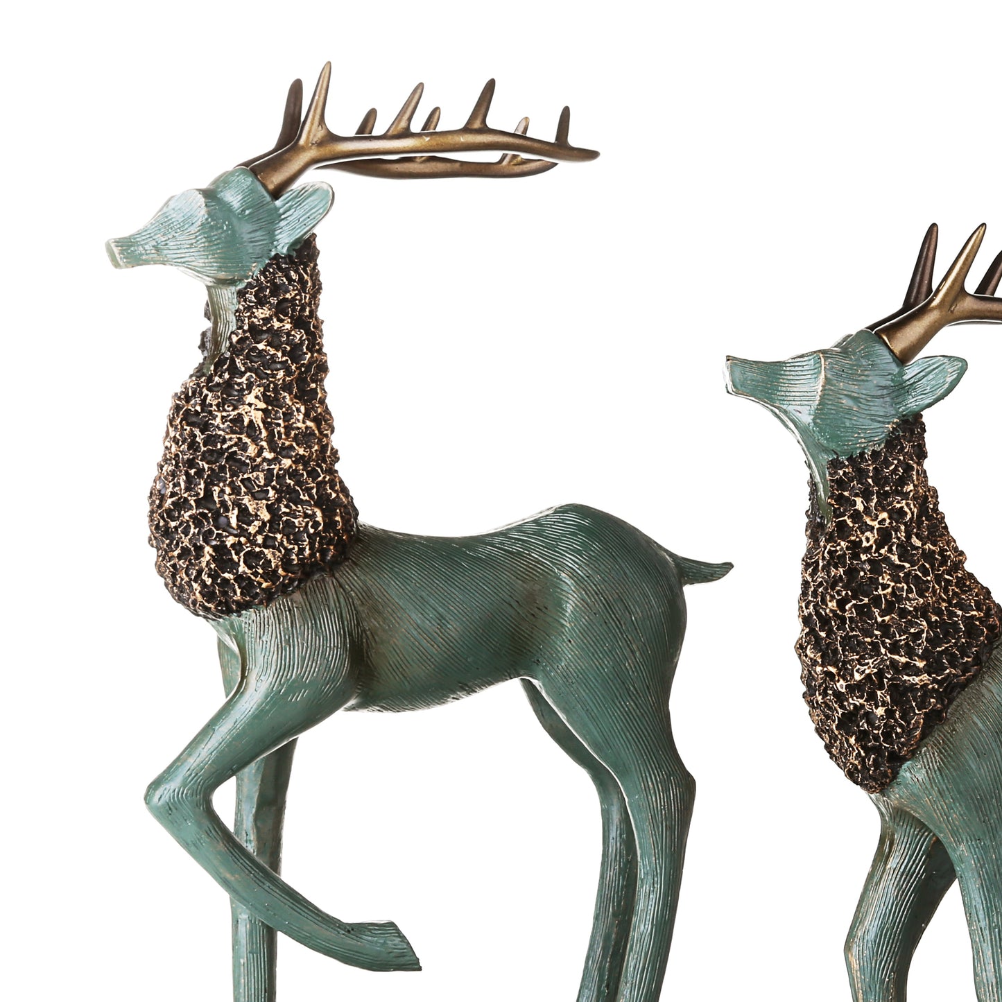 Green Deer Ornaments (Set of 2)