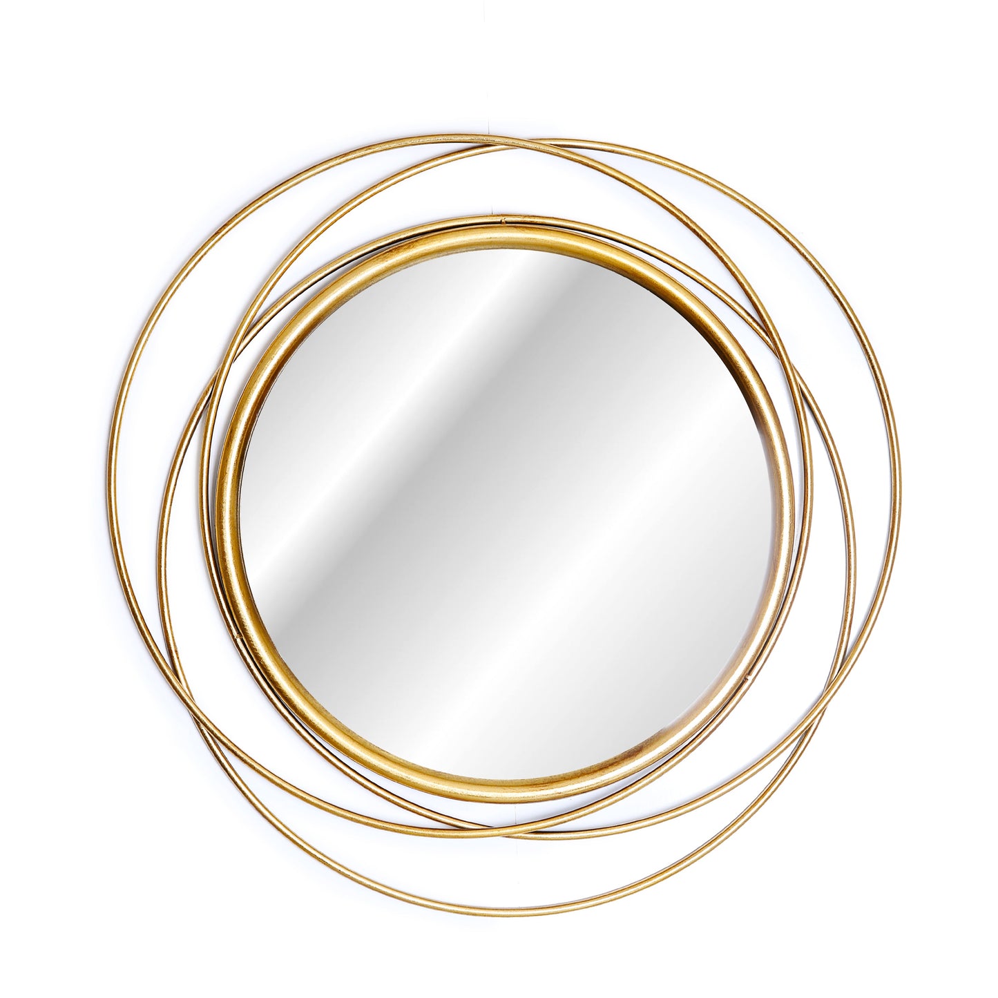 Wavy Brass Metal Wall Mirror