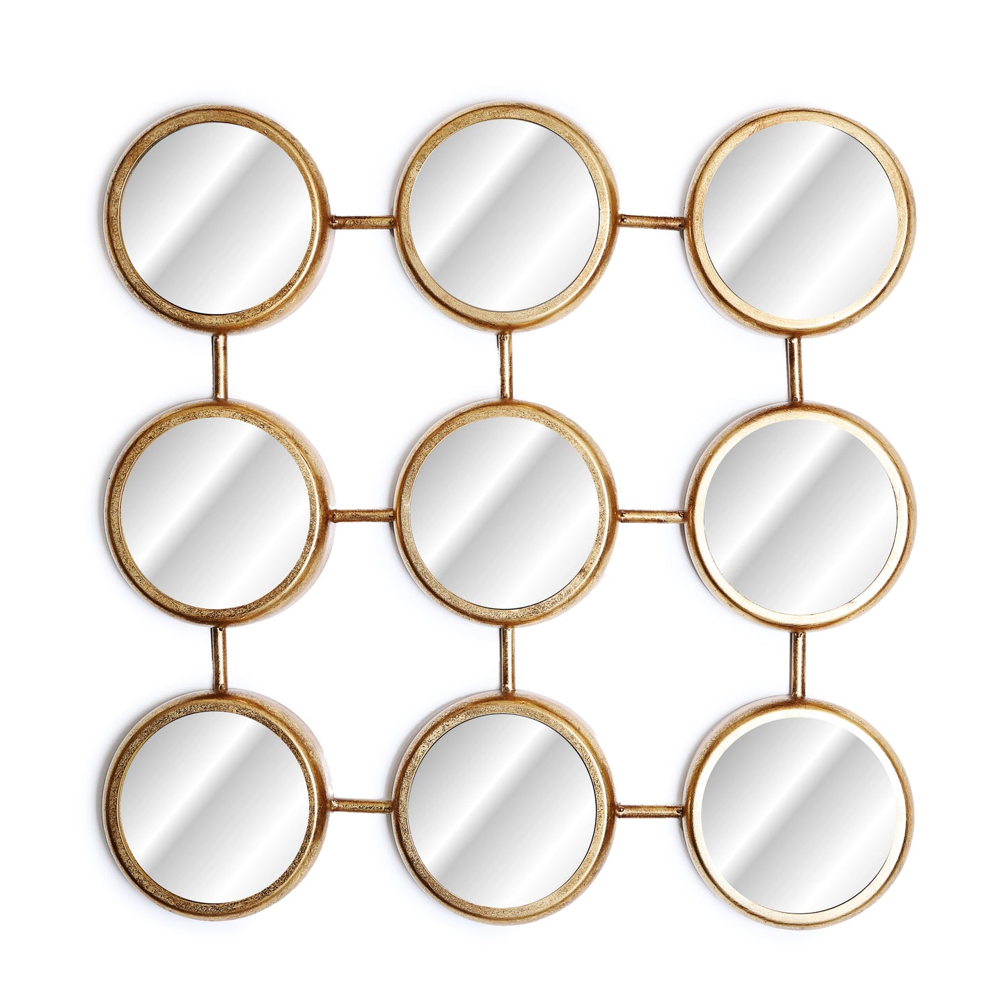 9 Brass Metal Wall Mirror