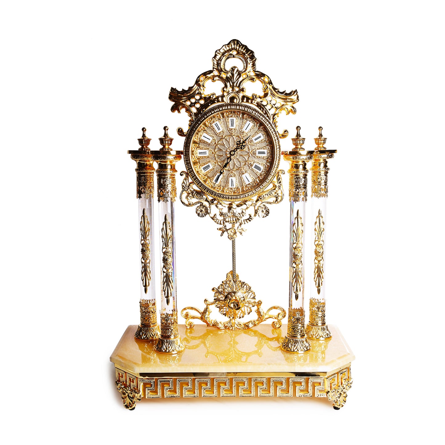 1850's Louis Brass & Marble Mantel Clock