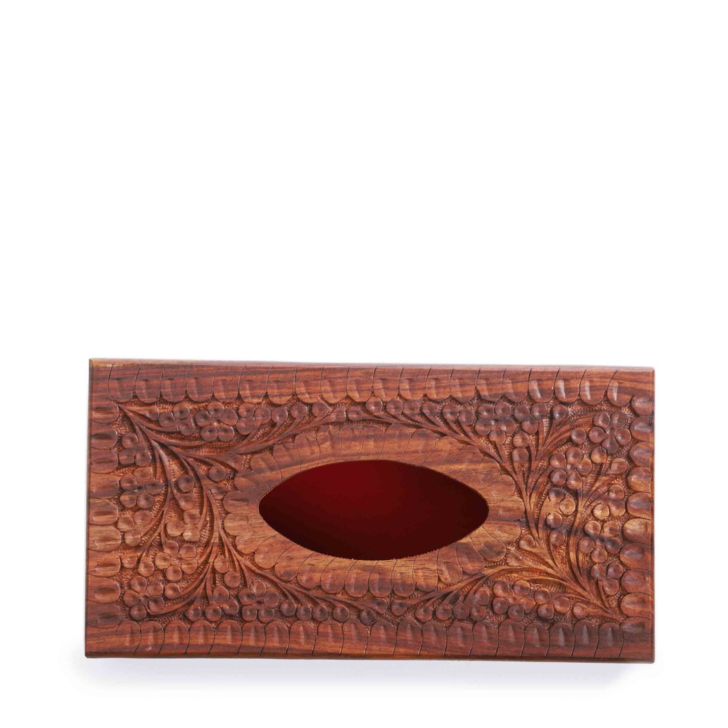 Embroidered Wooden Carved Tissue Box