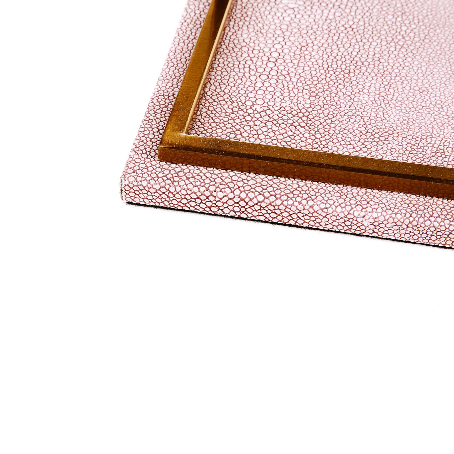 Leather Light weighted Wooden Tray (Tea Pink)