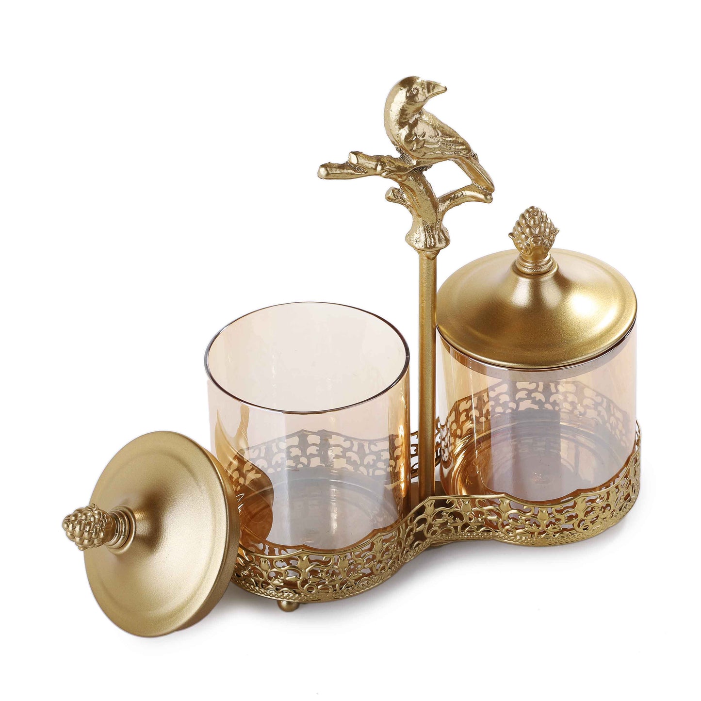 Engraved Glass Jars & Holder (2-P)