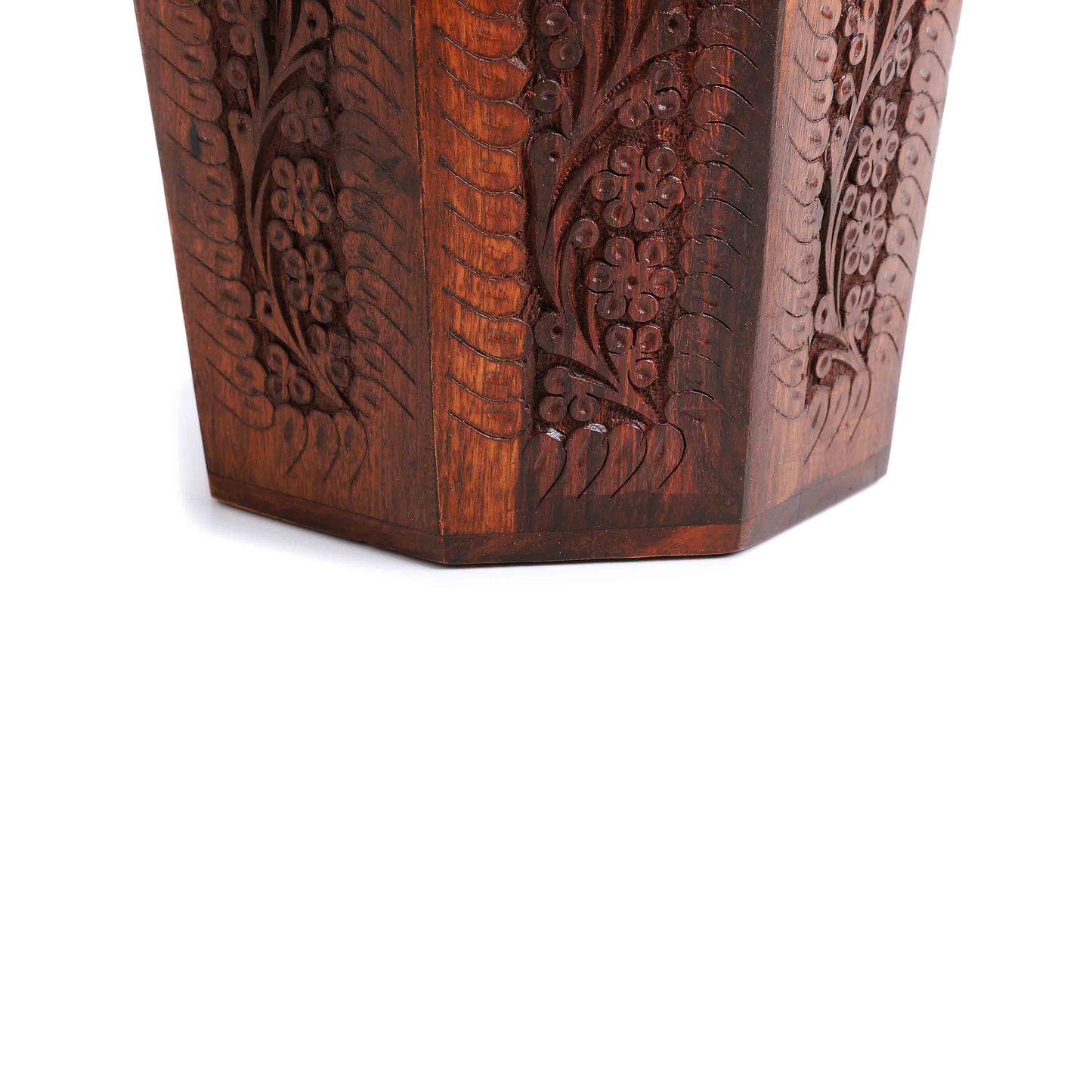Hexagon Wooden Engraved Basket