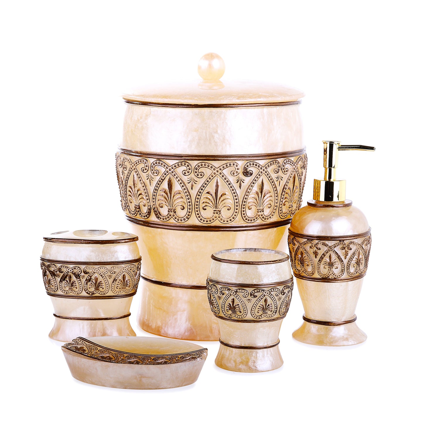 Shiny Embroidered Resin Bath Accessory