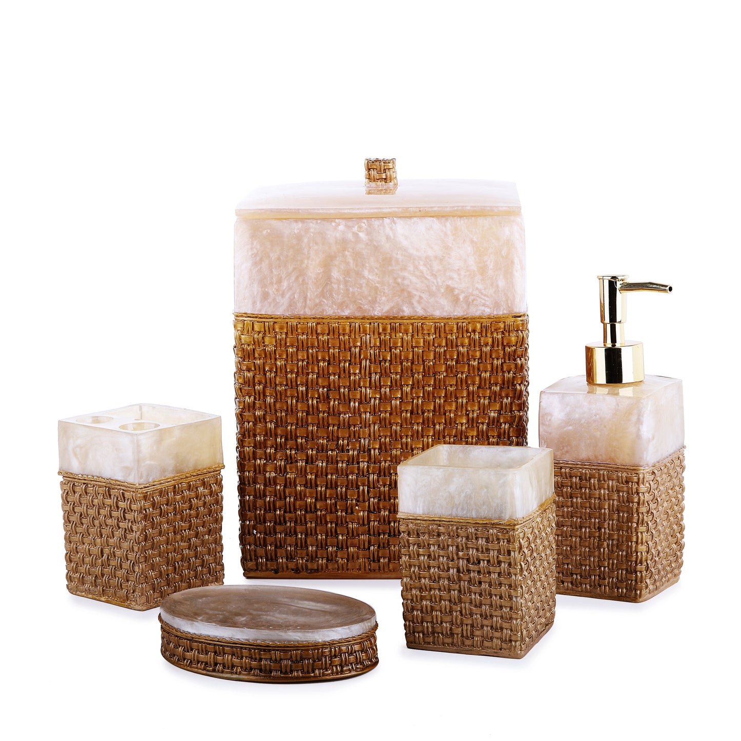 Golden Straps Embroidered Resin Bath Accessory