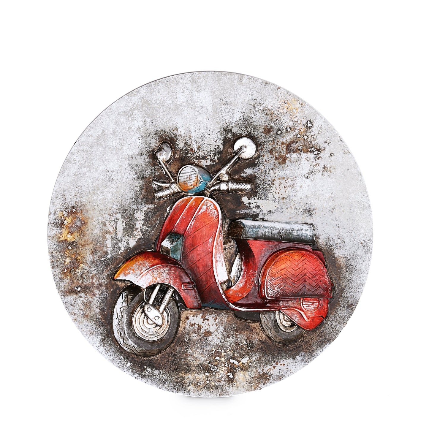 Round Embossed Scooter Scenery