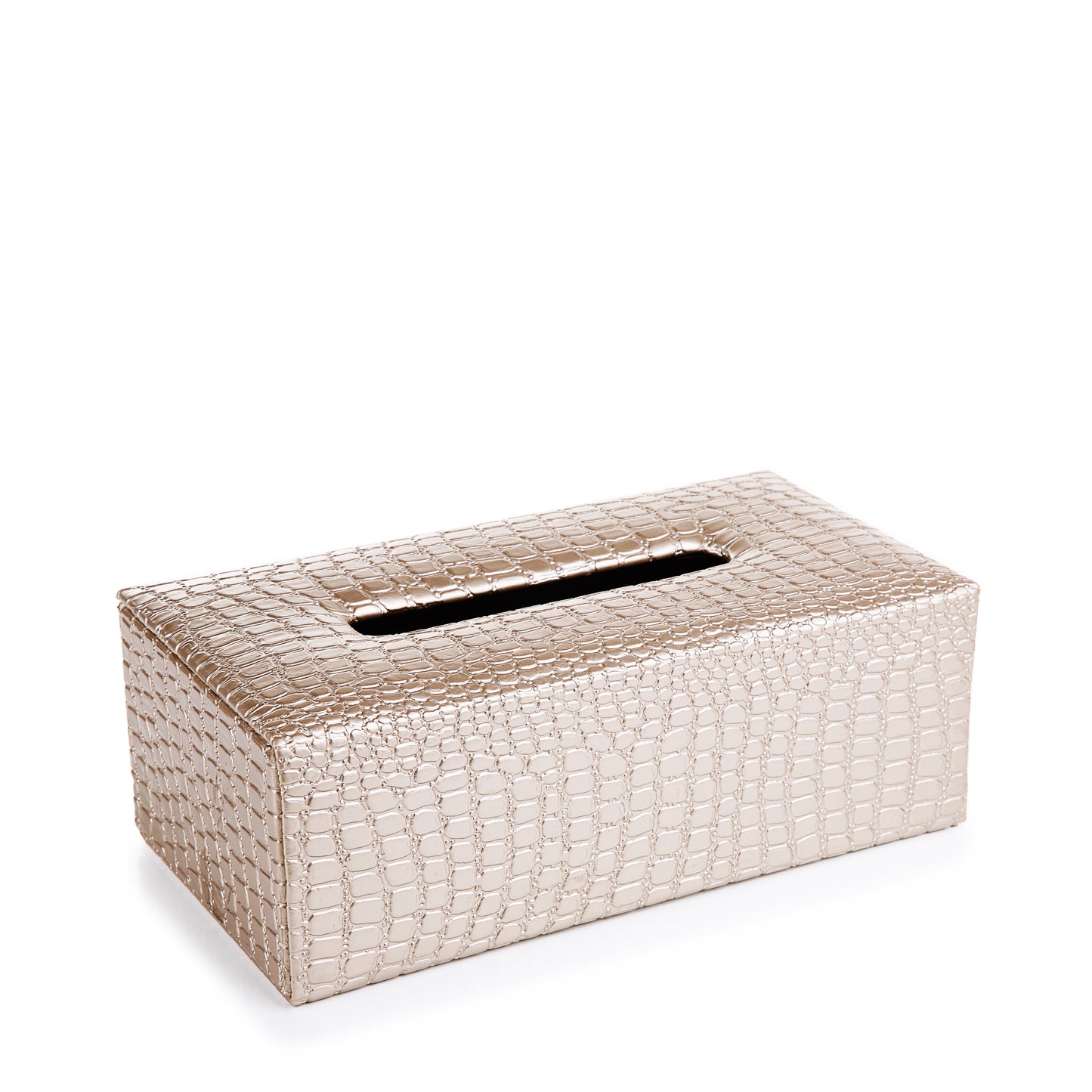 Leather Basket with Tissue Box