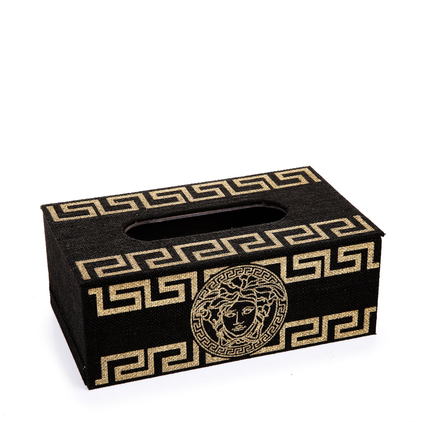 Versace Fabricated Basket with Tissue Box (Black)