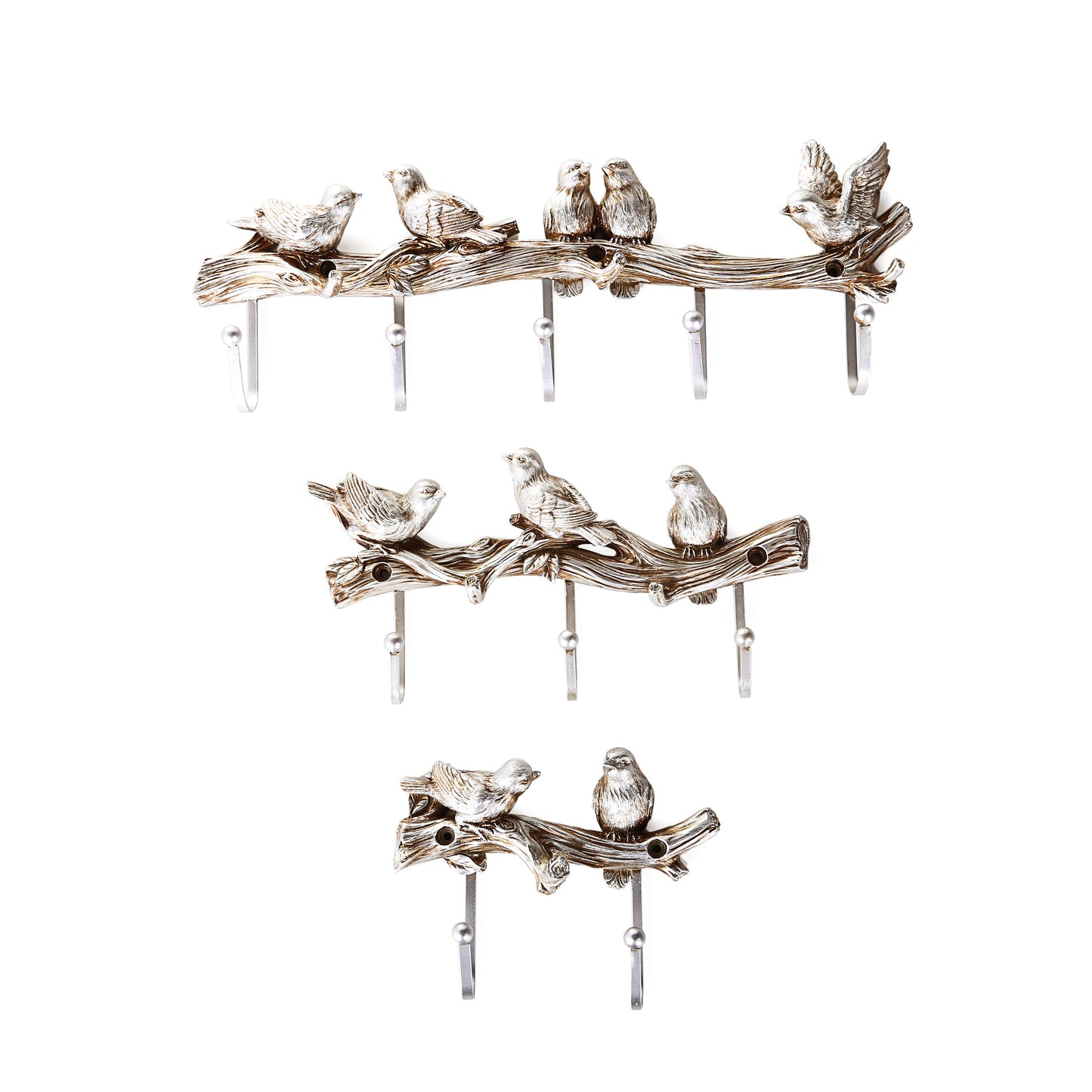 Sparrow Design Wall Key Holder (Silver)