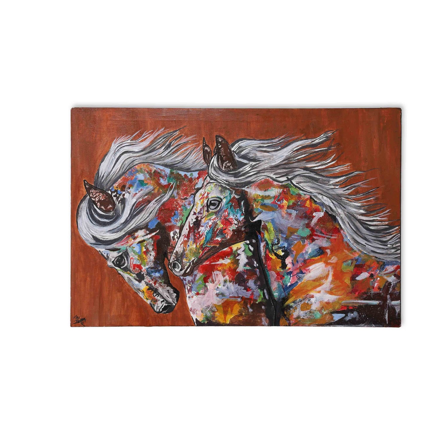 Epsilon Abstract Horse Canvas Painting