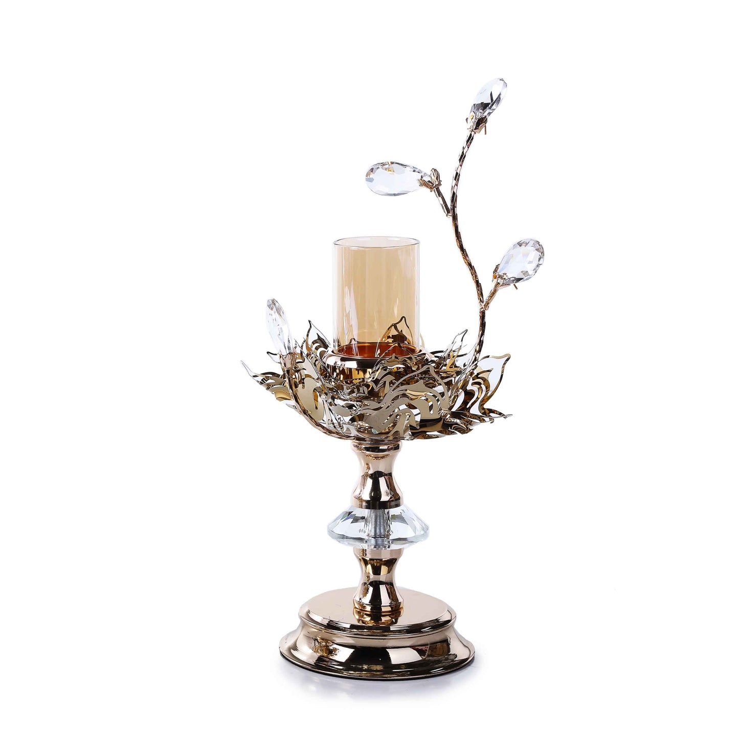 Single Thread of Crystal Candle Holder