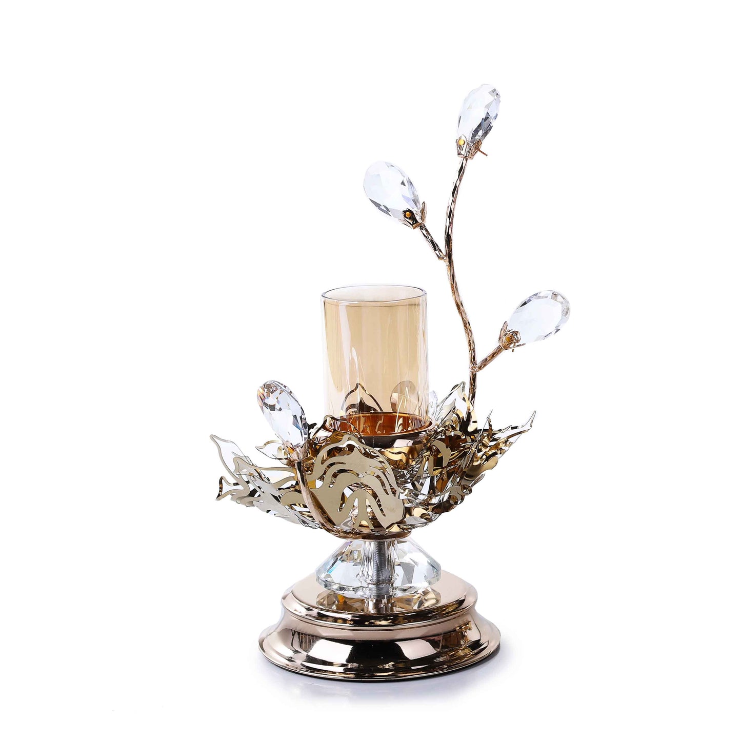 Single Thread of Crystal Candle Holder