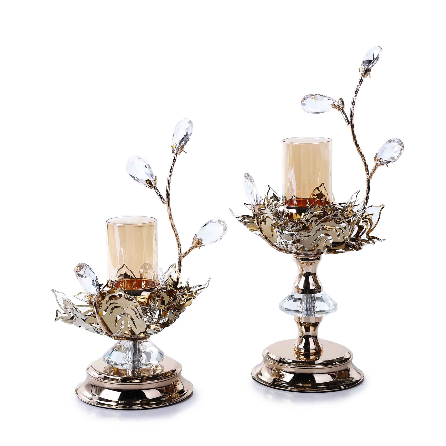 Single Thread of Crystal Candle Holder