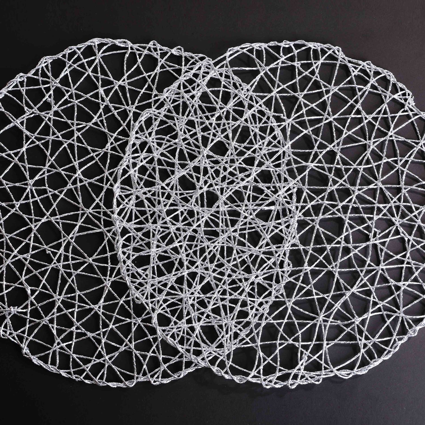 Round Silver Raper Table Place-mats (set of 2)