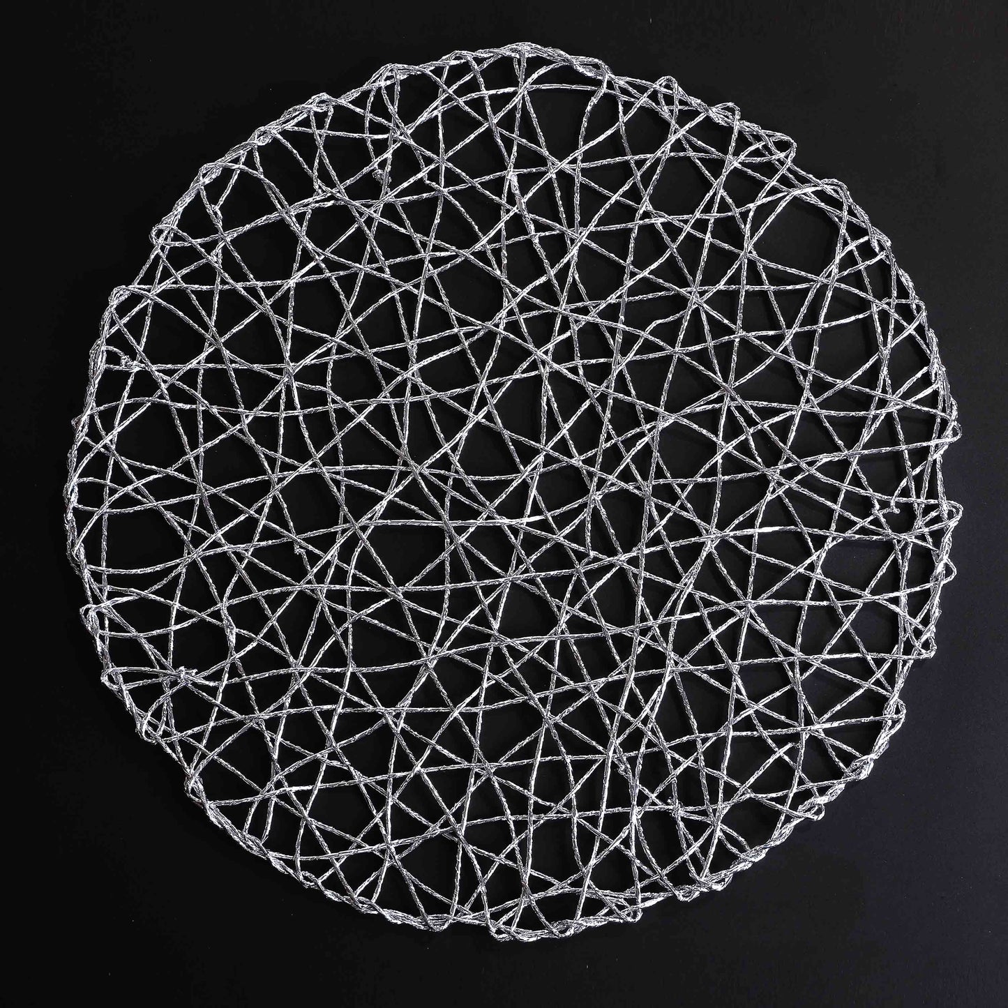 Round Silver Raper Table Place-mats (set of 2)
