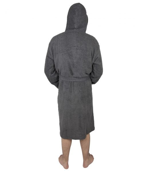 Premium Toweling Bathrobe with Hood (Dark Gray)