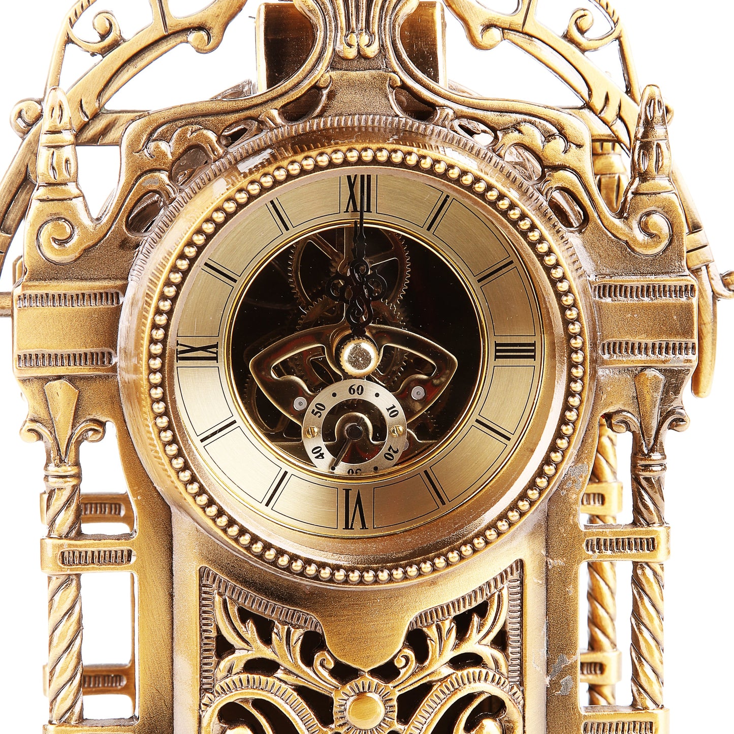 French Gilded Mantel Table Clock