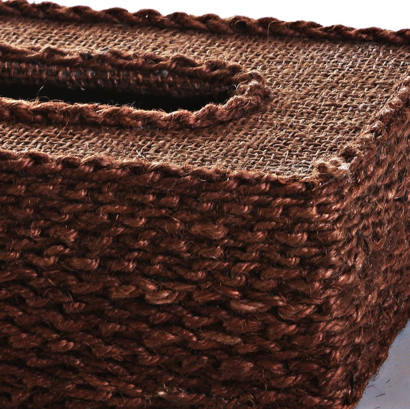 Rope Design Tissue Box (Chocolate Brown)