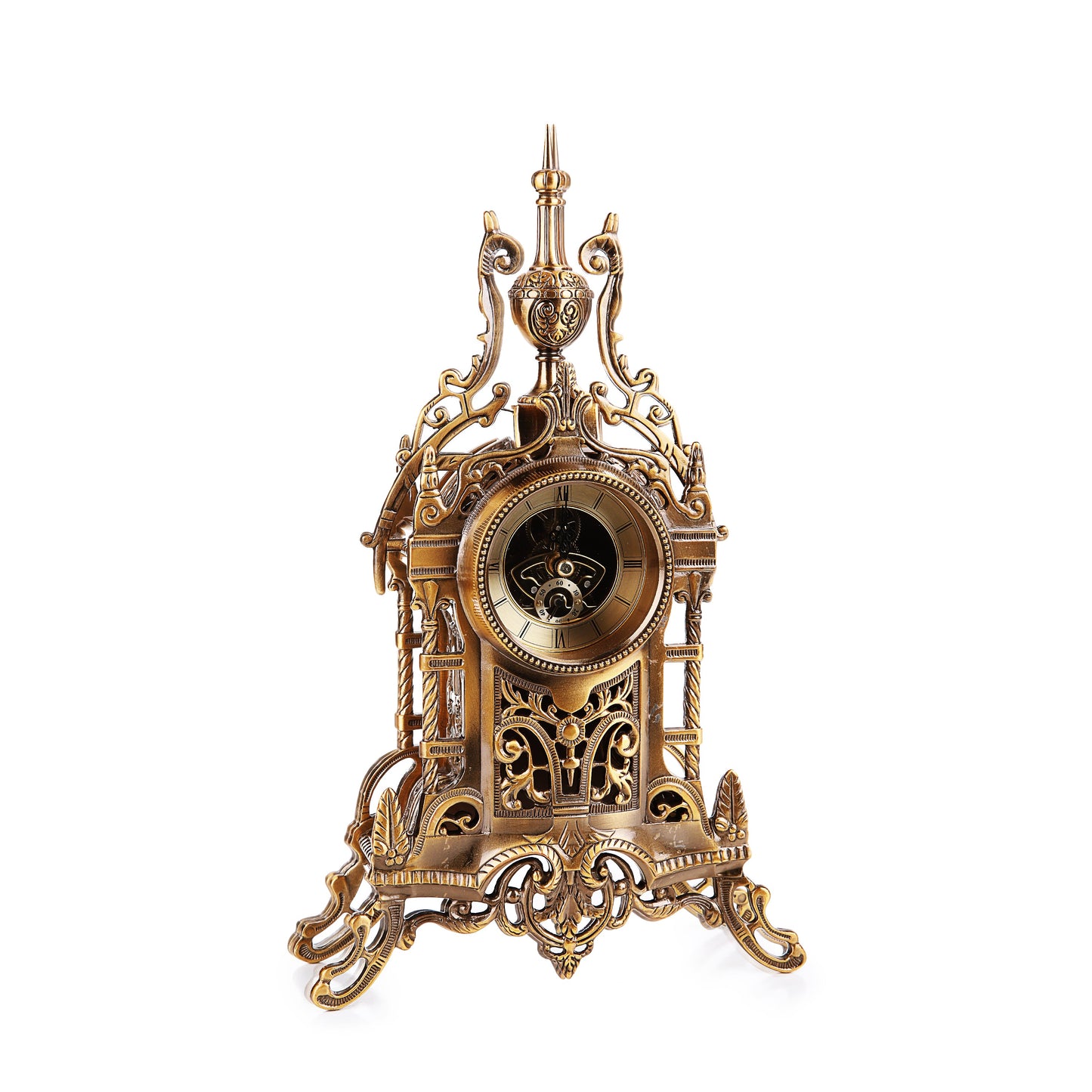 French Gilded Mantel Table Clock