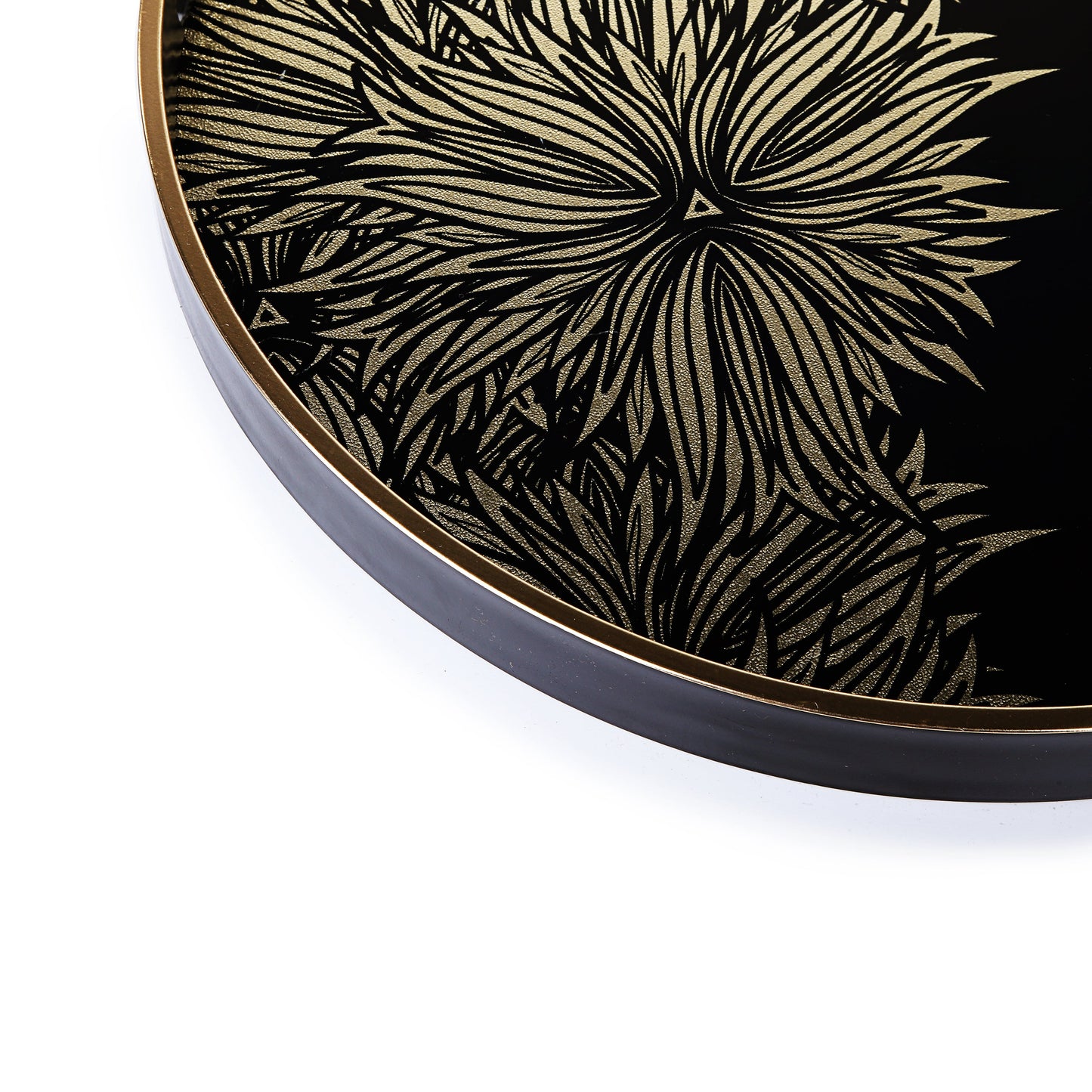 Black & Gold Flower Tray Set