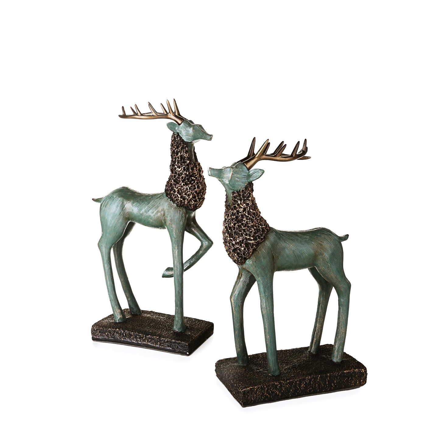 Green Deer Ornaments (Set of 2)