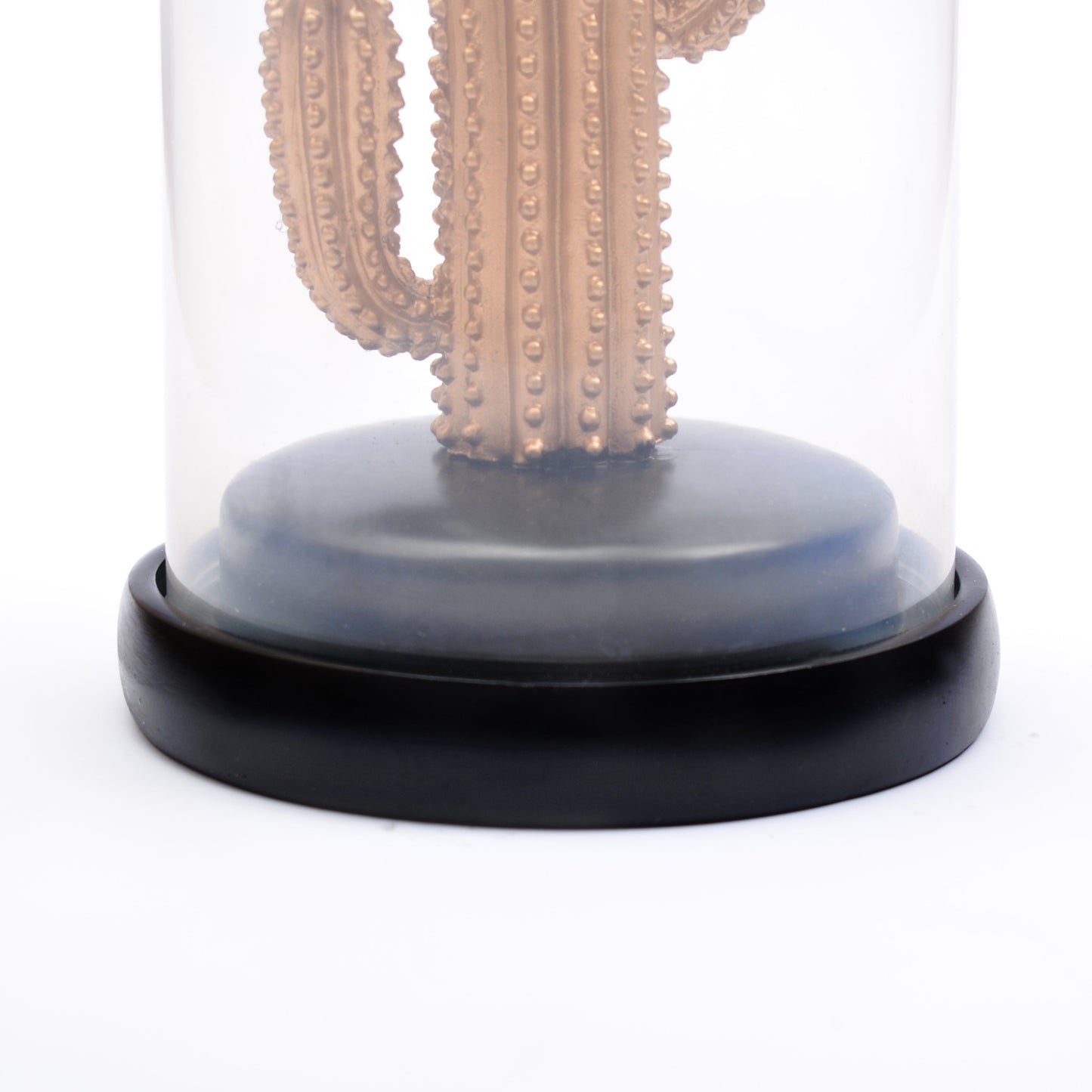 Artificial Cactus Glass Dome Planter (Golden)