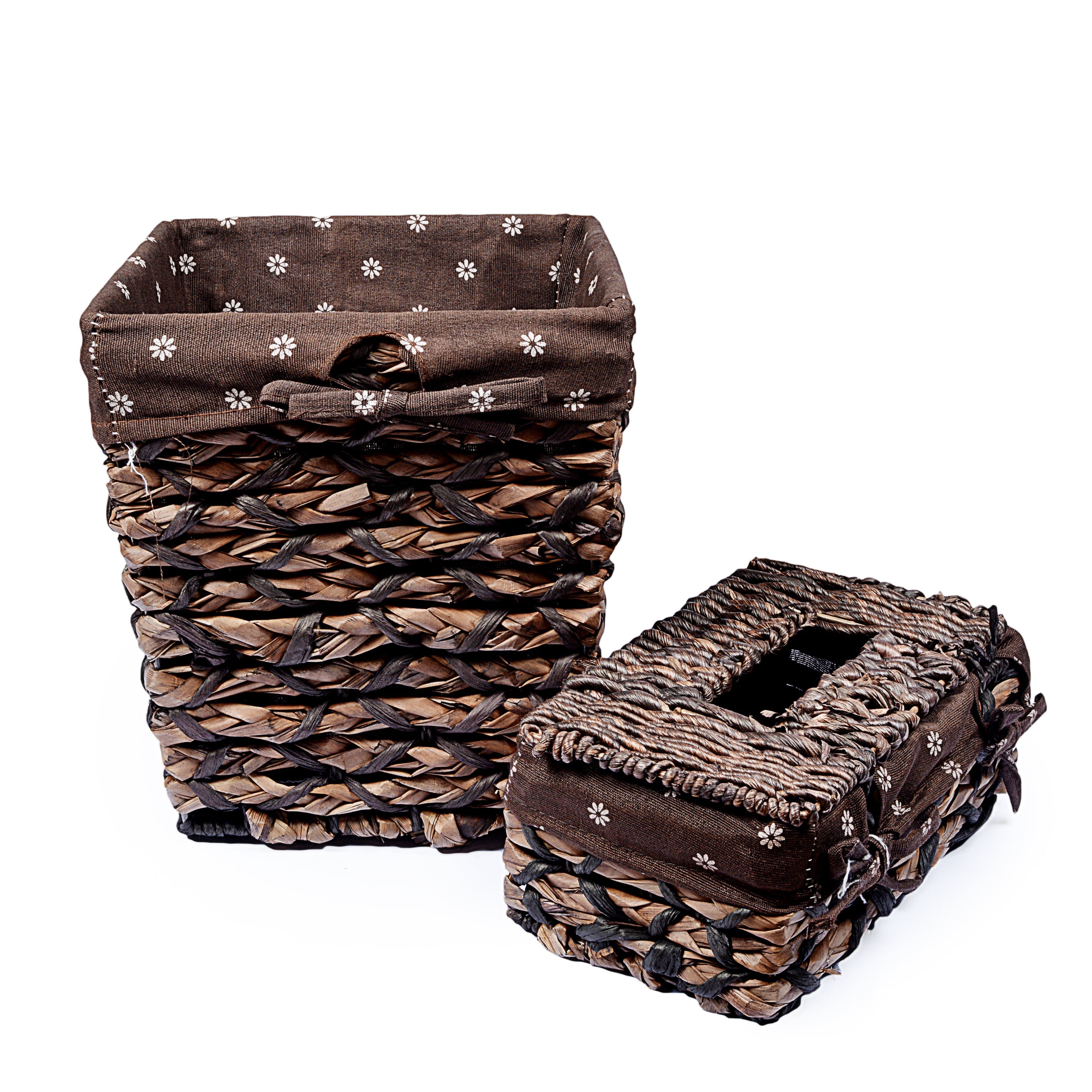 Braided Basket Fabric Lining with Tissue box