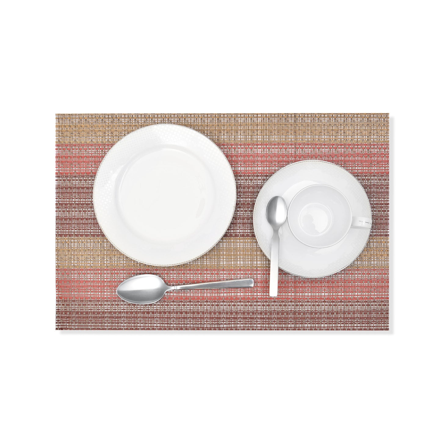 Gold & Red Textured Plastic Place-mat (Set of 2)
