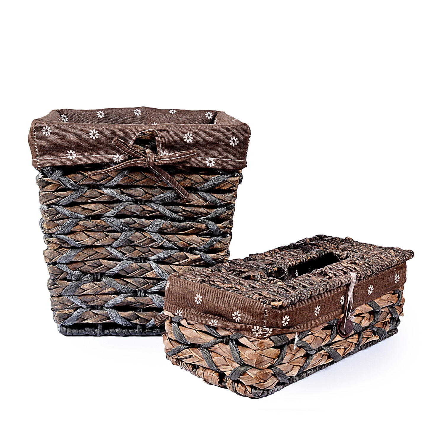 Braided Basket Fabric Lining with Tissue box