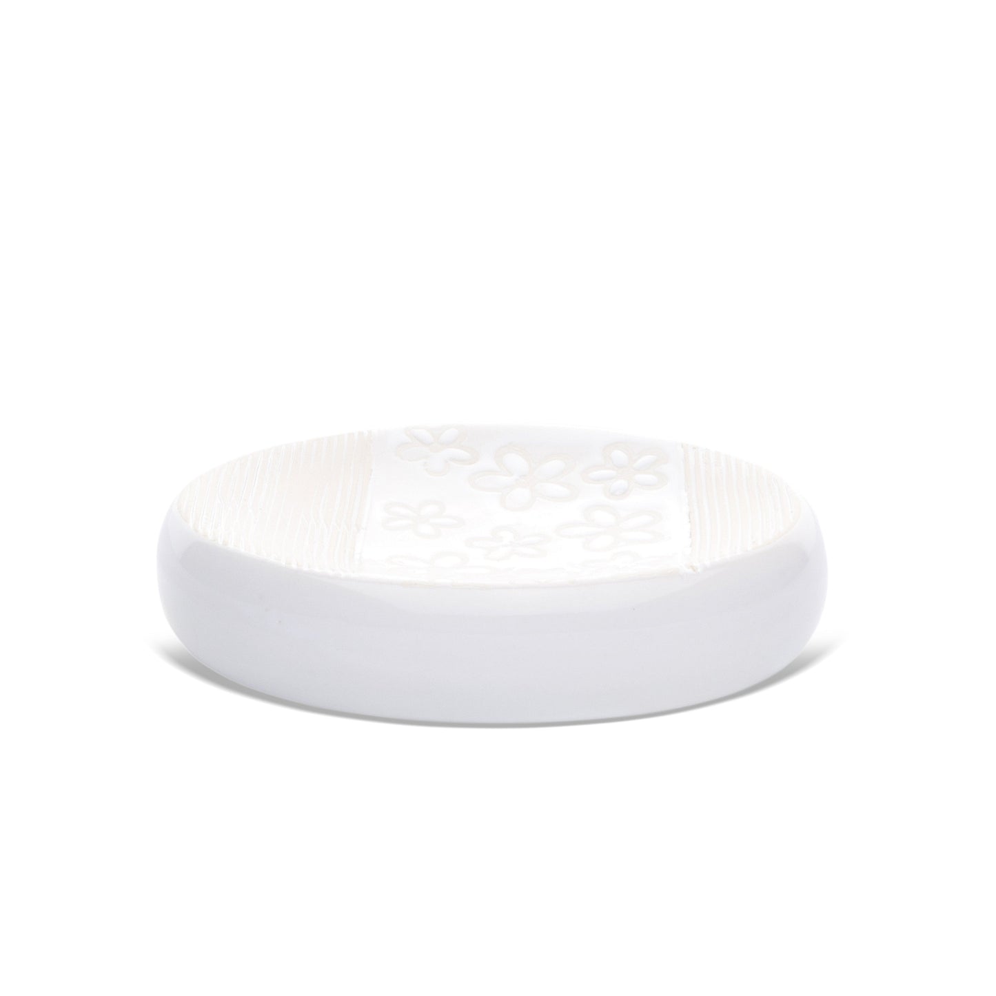 Floral Design Bathroom Set (White)