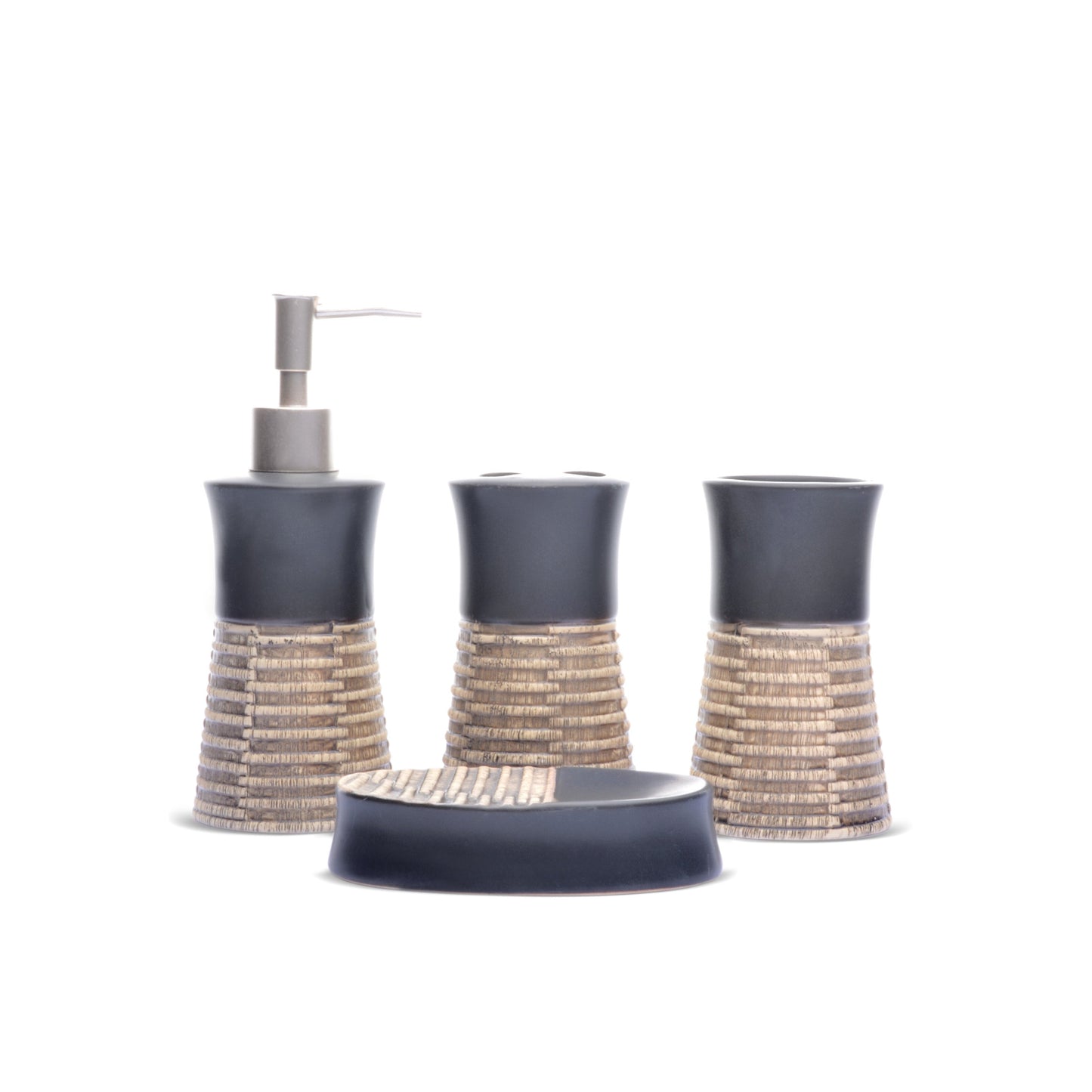 Strap Design Bathroom Set (Black)