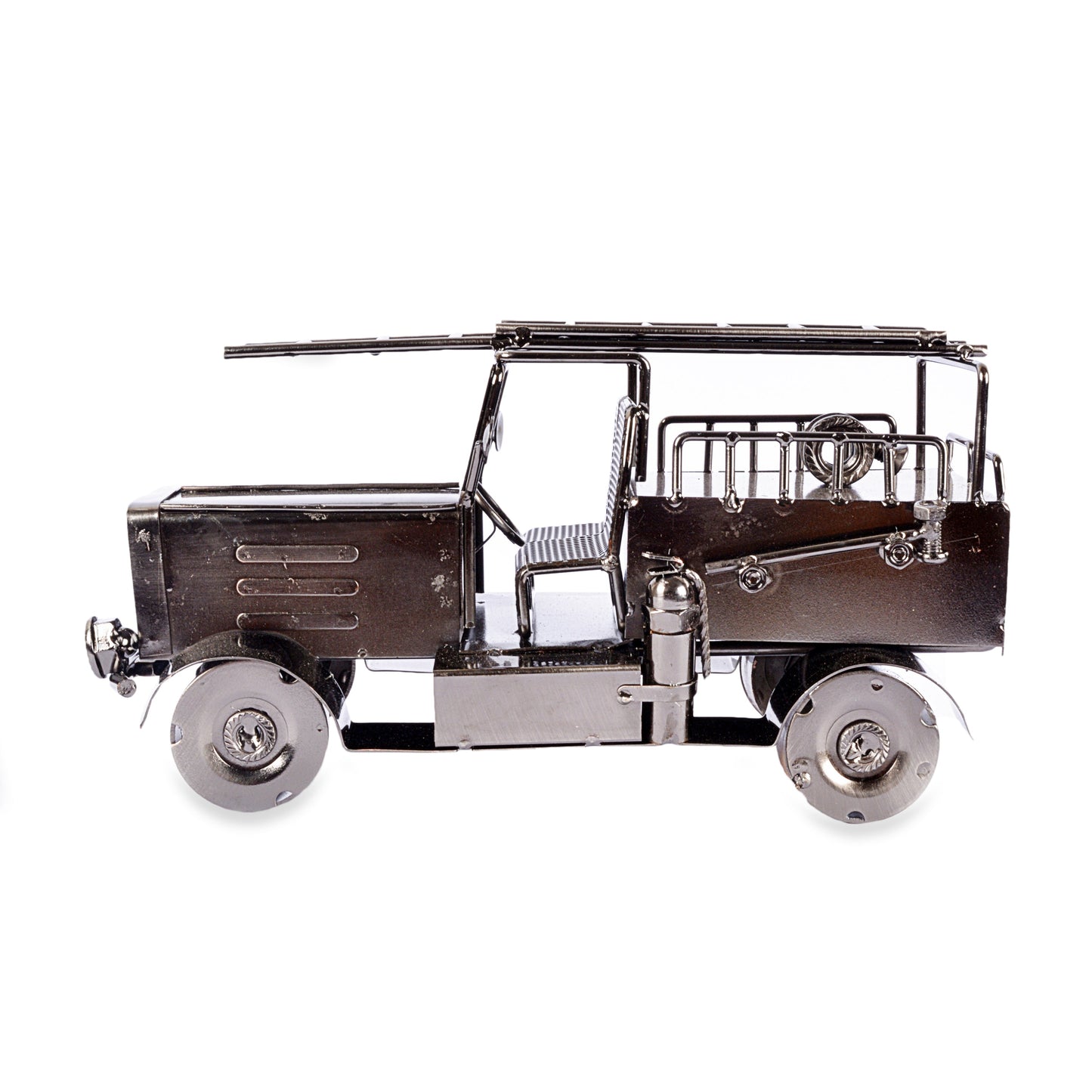 Metal Nut Bolt Decorative Army Jeep (Silver)