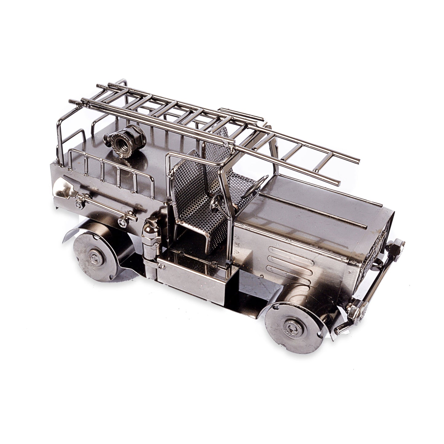 Metal Nut Bolt Decorative Army Jeep (Silver)