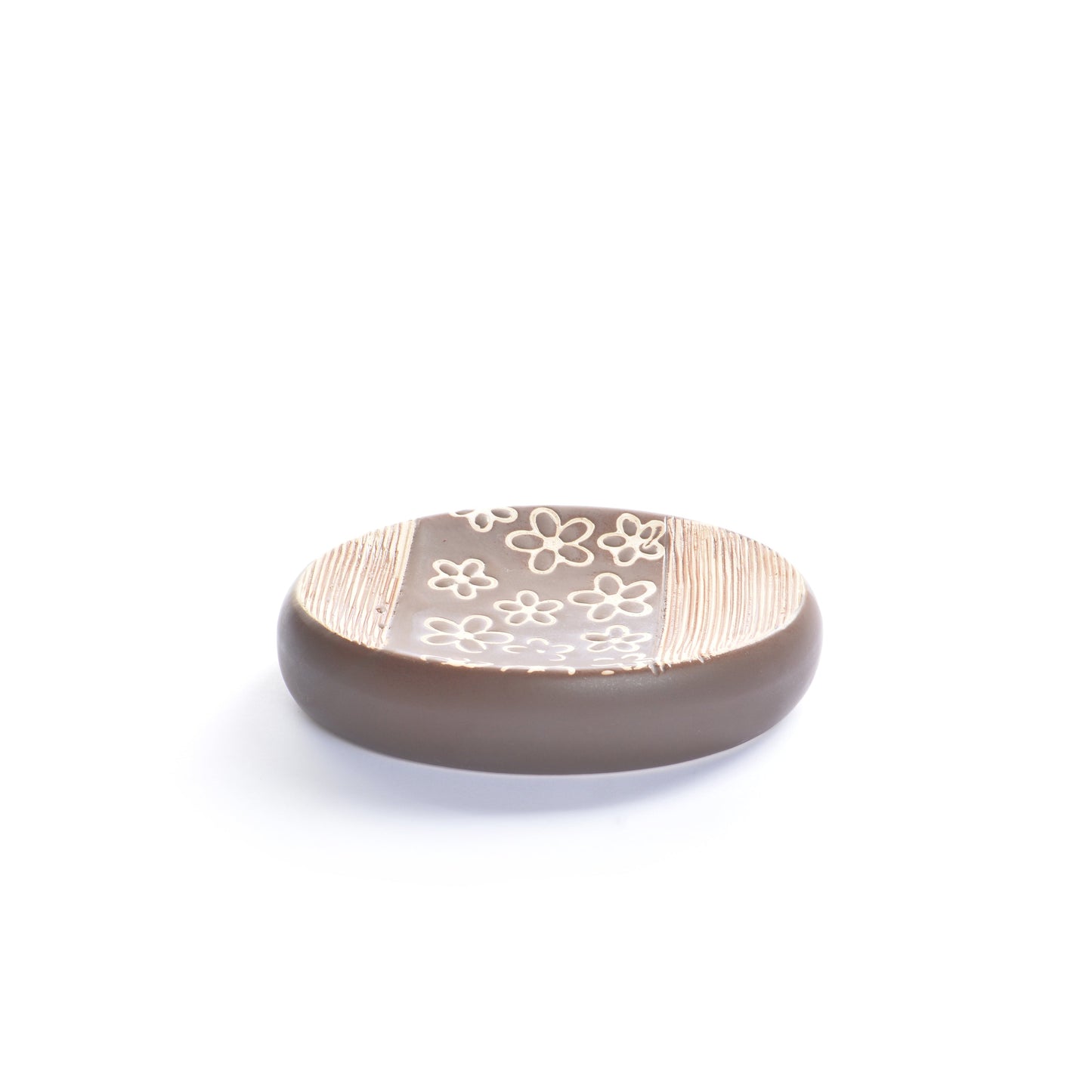 Floral Design Bathroom Set (Brown)