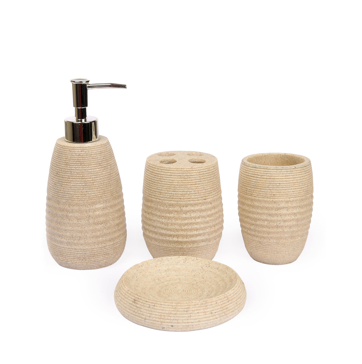 Embossed Lines Textured Bath Set of 4