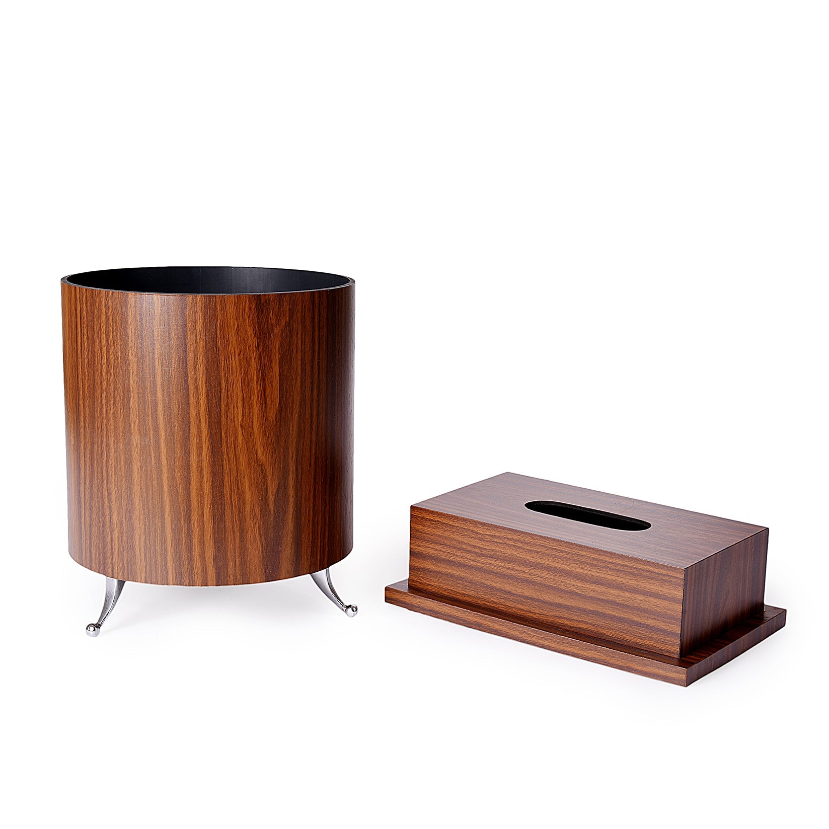 Wooden Basket with Tissue Box (Set of 2)