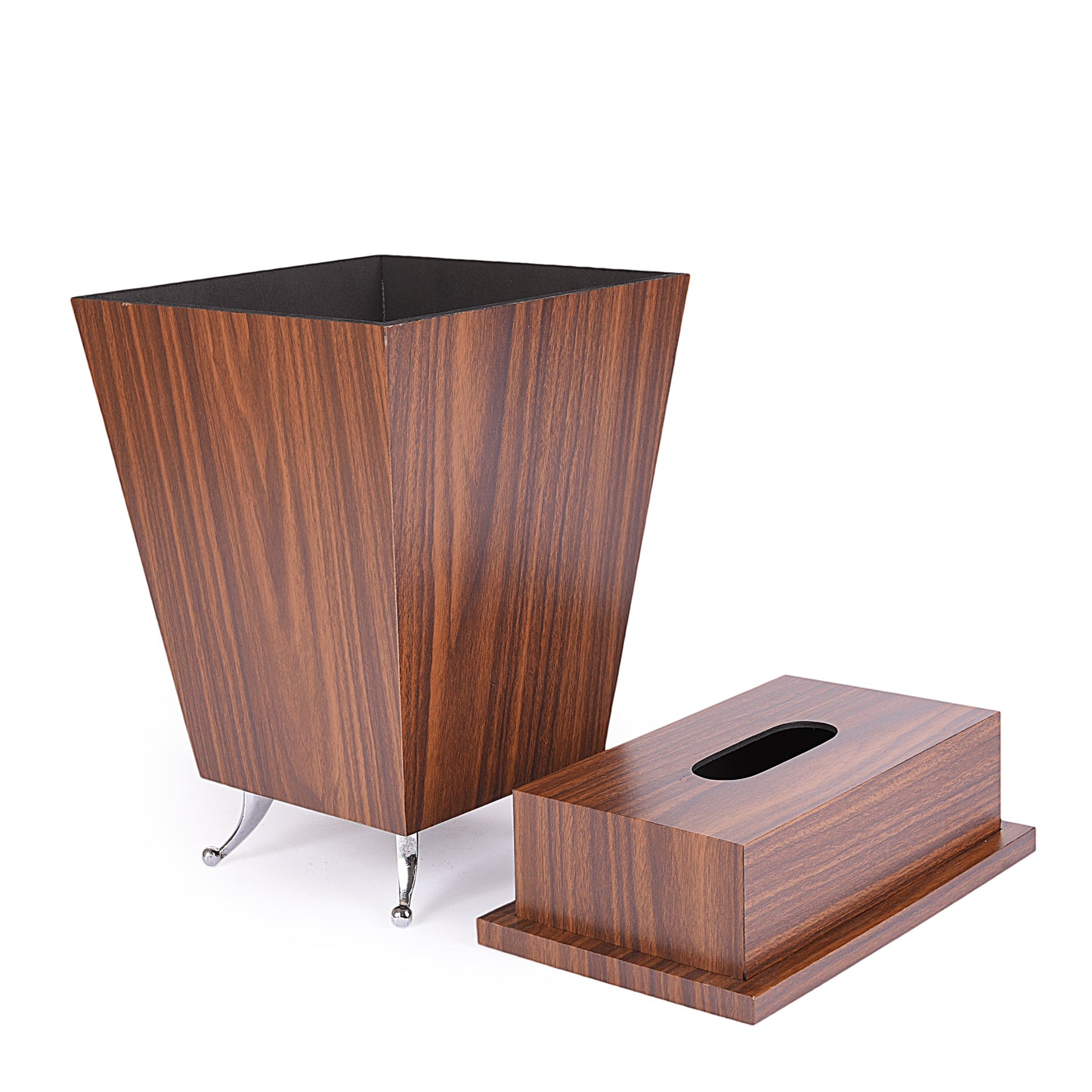 Wooden Basket with Tissue Box (Set of 2)
