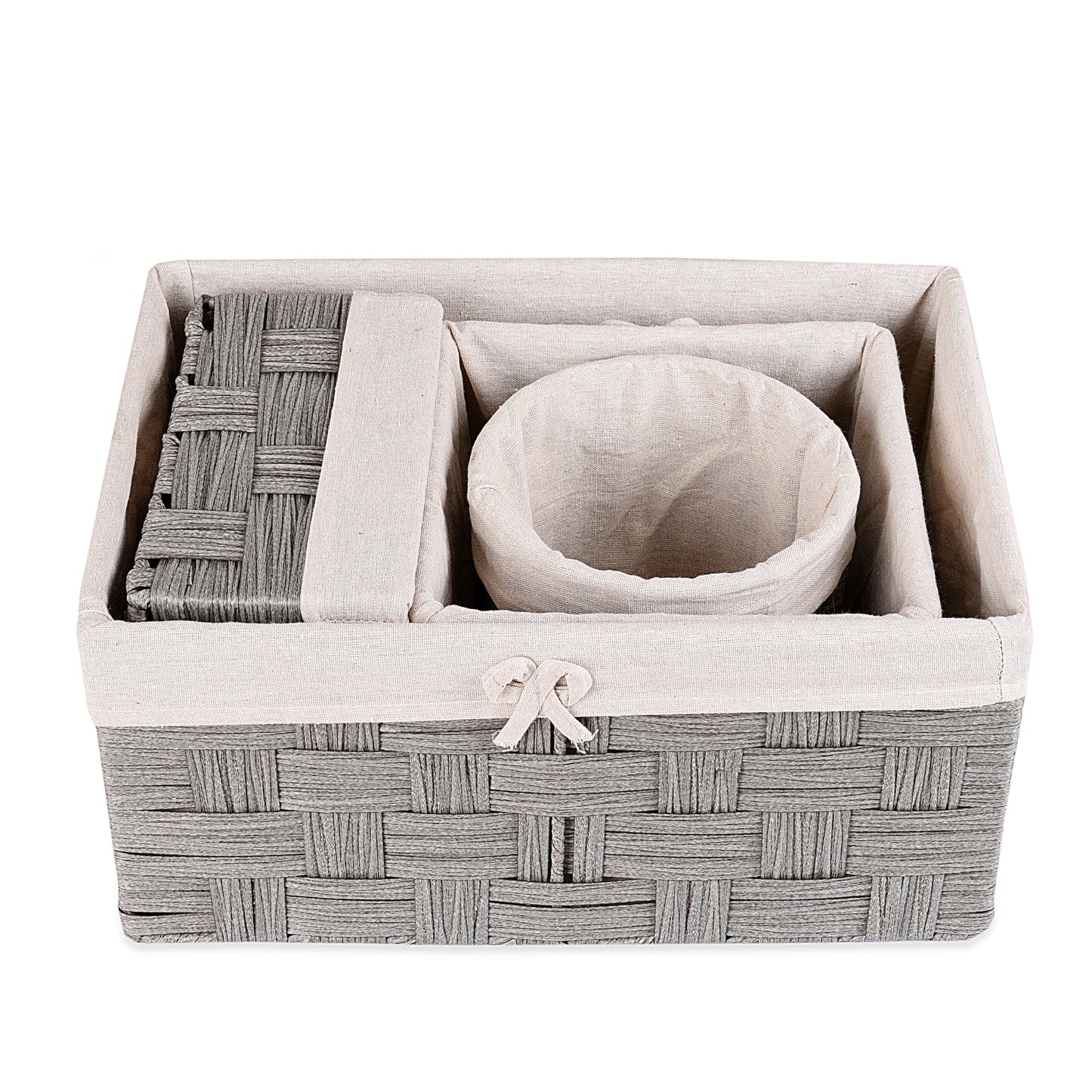 Gray Textured Towel basket (Set of 4)
