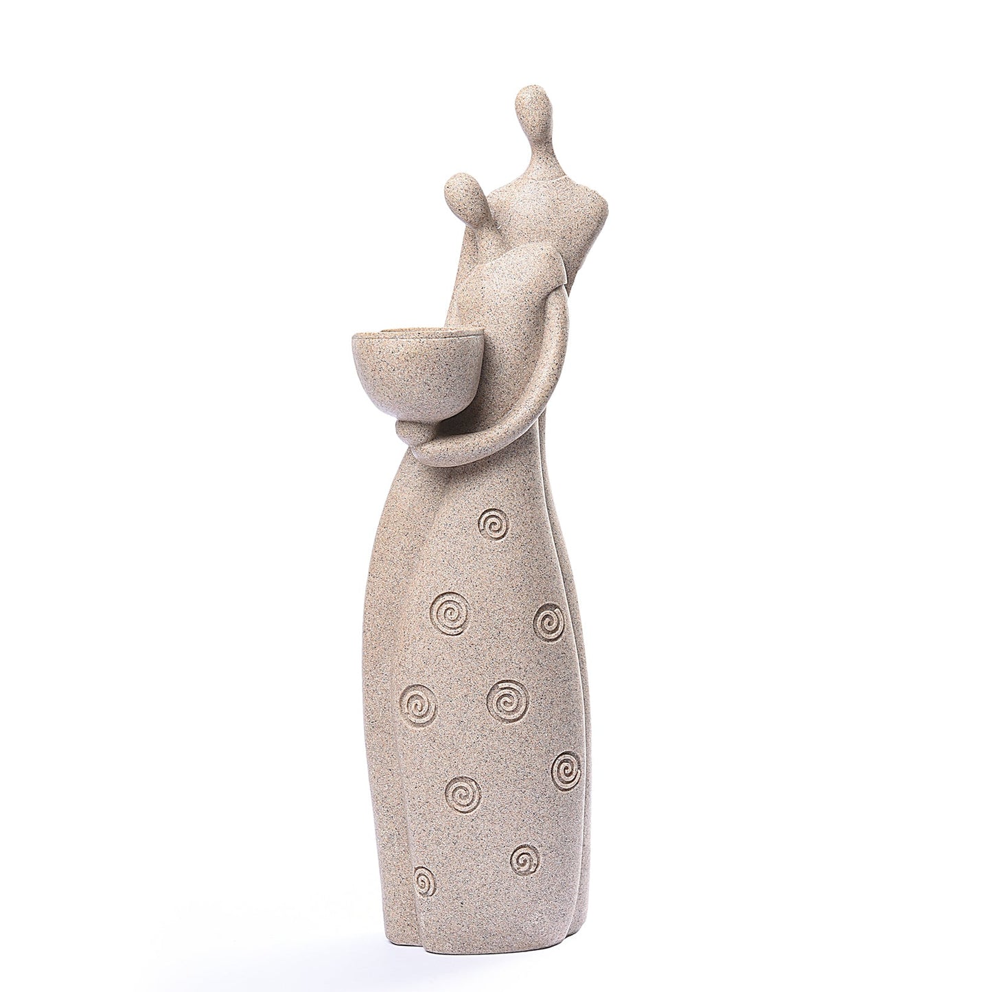 Traditional Village Couple Sculpture With Candle Holder