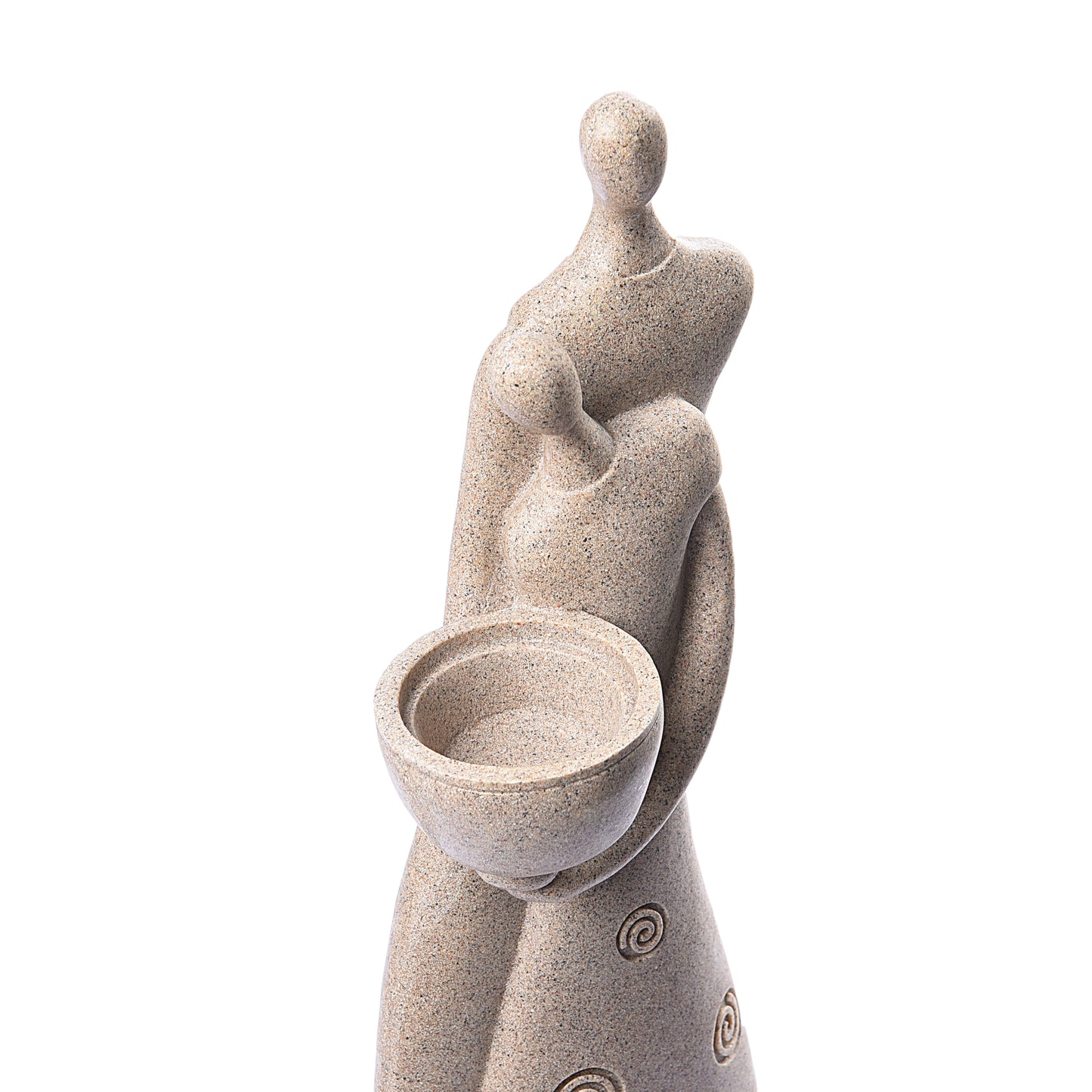 Traditional Village Couple Sculpture With Candle Holder