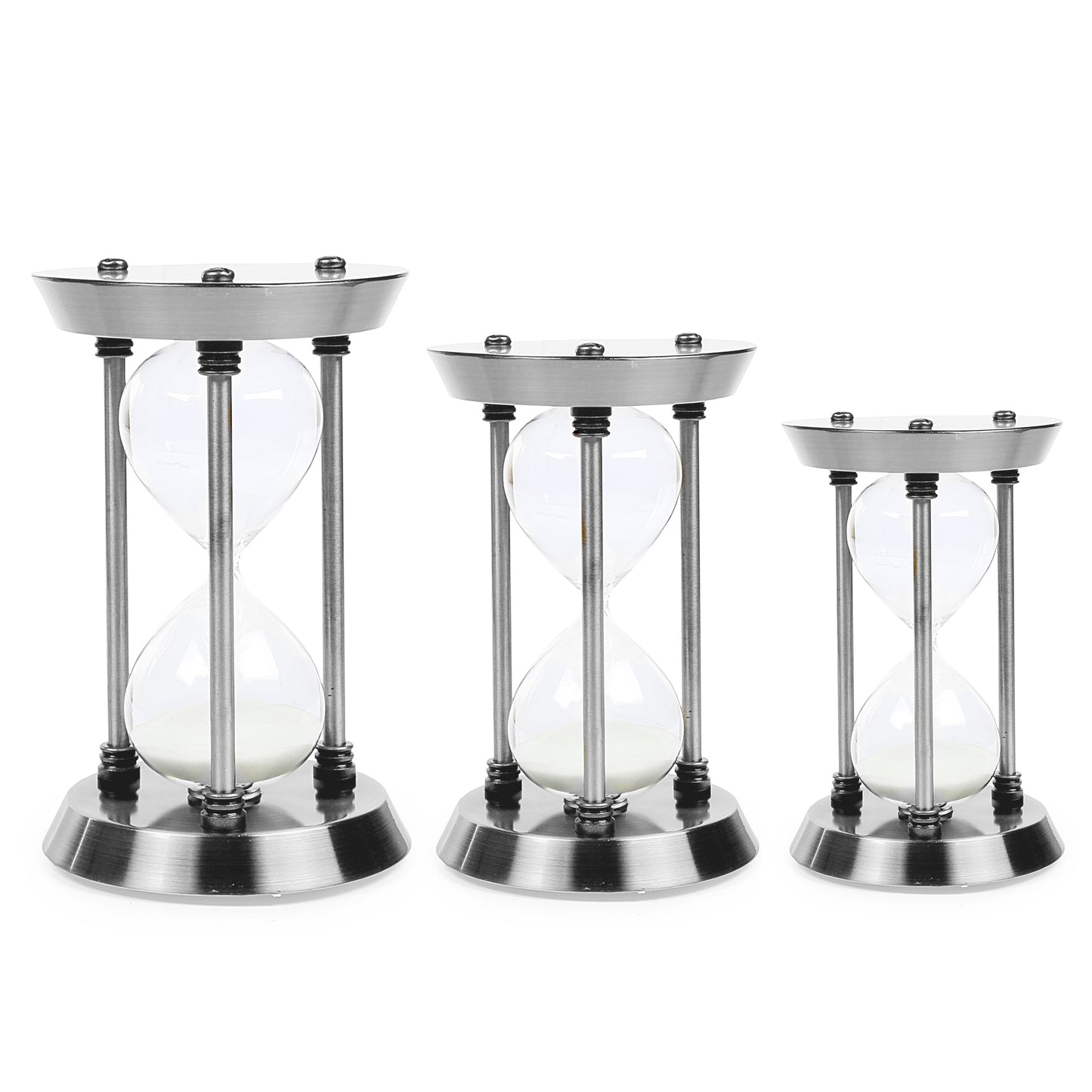 Metal Design Hour Glass with White Sand
