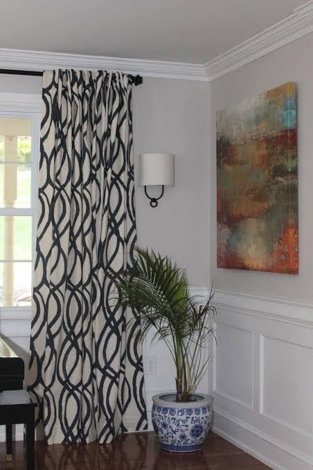 Scribble Lattice by West Elm Curtain Blue (Single Panel)