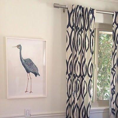 Scribble Lattice by West Elm Curtain Blue (Single Panel)