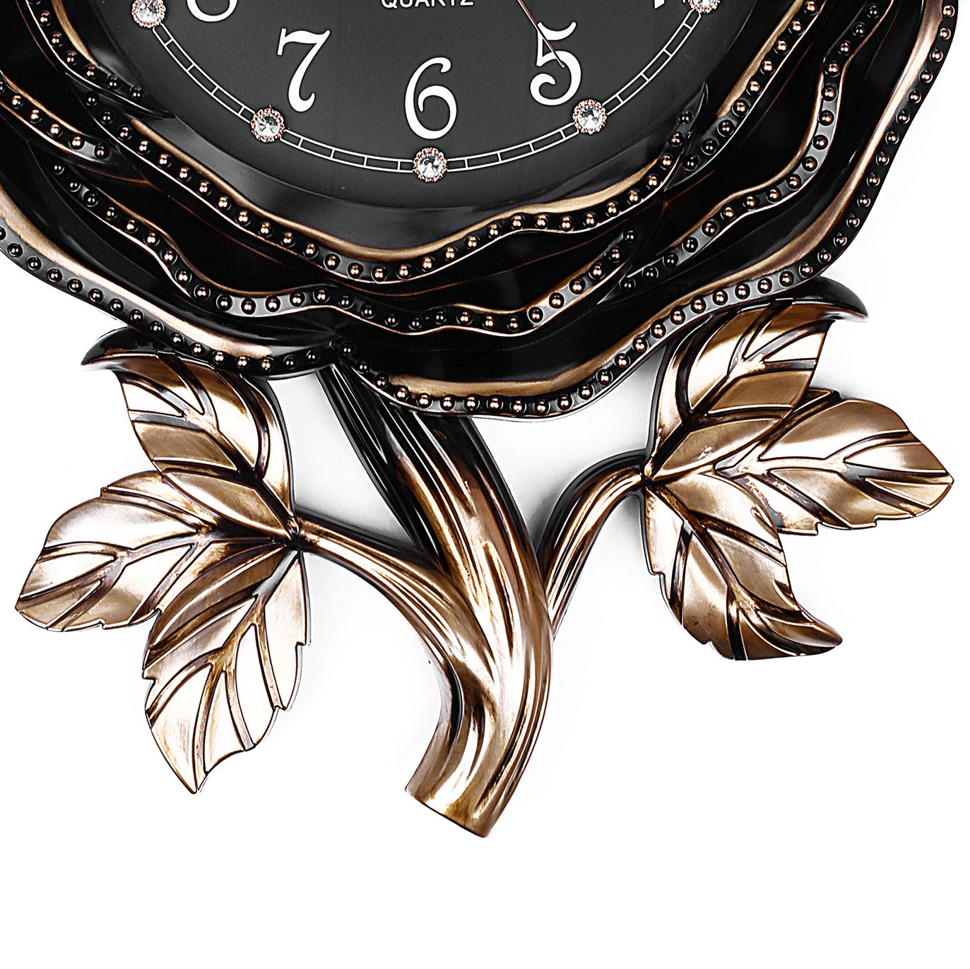 Modern Royal Black Rose Design Wall Clock
