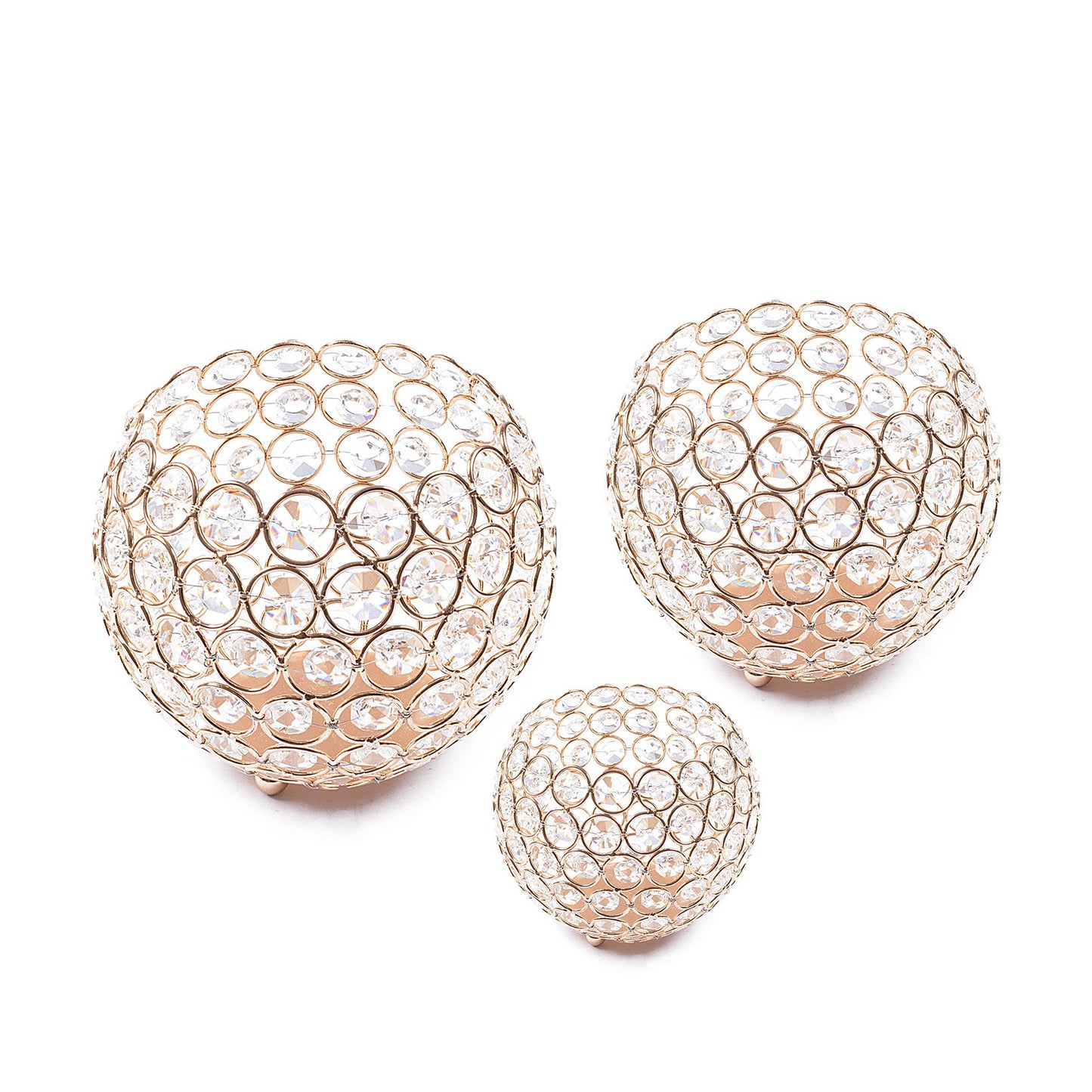 Wedding Gift Gold Crystal Bowl (Set of 3)