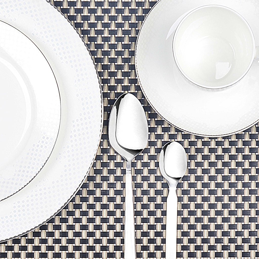 Braided Textured Plastic Place-mat with Costar  (Set of 2)