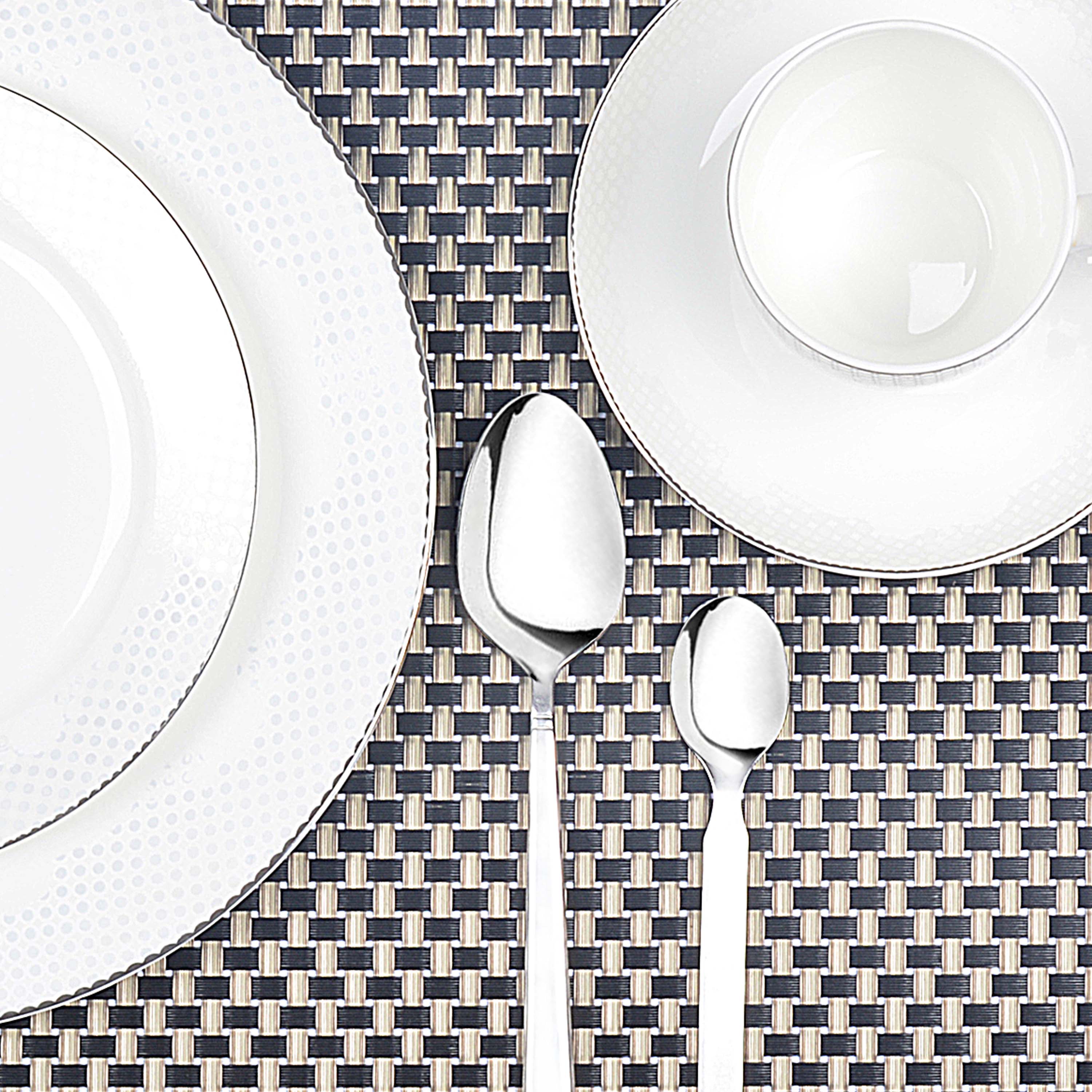 Braided Textured Plastic Place-mat with Costar  (Set of 2)