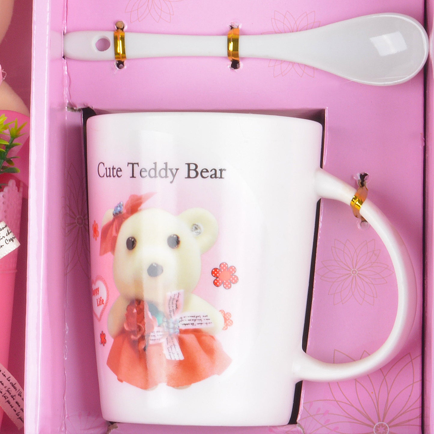 Ceramic Mug with Lid and teddy Bear Box