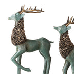 Green Deer Ornaments (Set of 2)